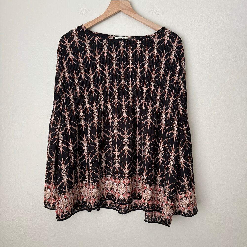 Max Studio Womens Boho Tunic Blouse Flowy Oversized Stretch Top Beachy Size XL